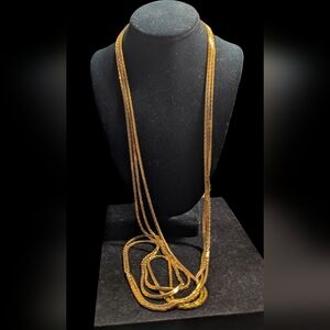Grosse Germany Dior Designer Vintage 1973 Gold Plated 3 Strand Long Chain.